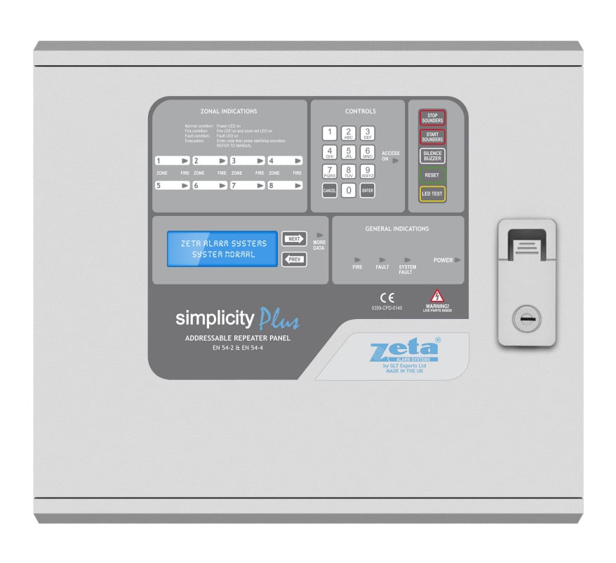 Zeta Simplicity Plus Addressable Full Function Repeater Panel (SP-REP) - JEM Systems UK