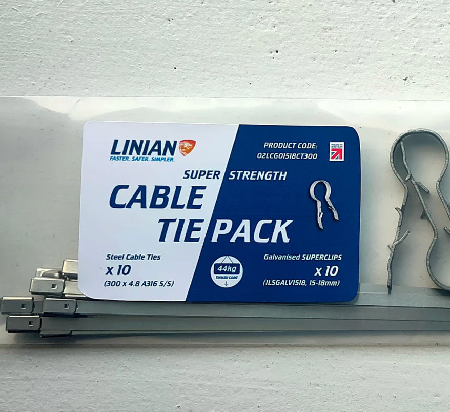 LINIAN SuperStrength Cable Tie Pack (inc SuperClips) (2LSCG01518CT300) - JEM Systems UK