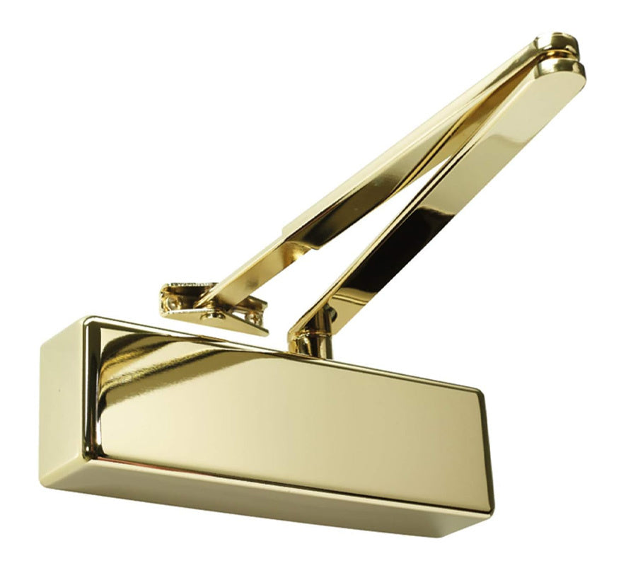 Rutland TS.3204 Fixed Power EN3 Overhead Door Closer - Polished Brass (TS.3204.SLFB.PVDPVD) - JEM Systems UK