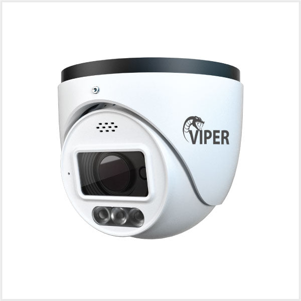 6MP Fixed Smart Dual-Illumination Active Deterrent Turret Camera with Red & Blue Light Warning (White Housing)