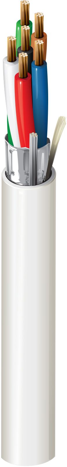 Belden 4504FLW.00500 Security and Sound 6 Conductor 22 AWG Shielded LSZH Alarm Cable, 1640', Grey