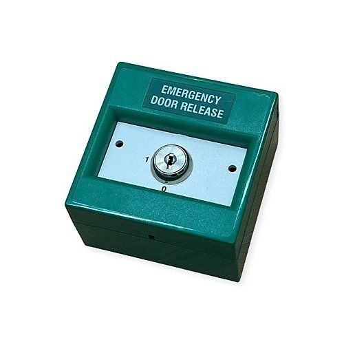KAC K20DGS-12 2-Position Emergency Door Release Keyswitch with Removeable Key, Green