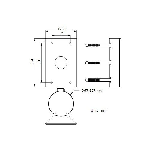 Hikvision DS-1684ZJ-P-Y Vertical Pole Mount Accessory