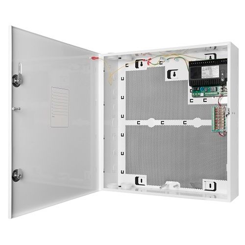 Elmdene MULTI-ACCESS-PSU2 13.8V DC 8A or 27.6V DC 4A PSU, 8-way Fused Output Module, PSU Enclosure Size 515h x 478w x 146dMm, Max Battery 12V 17Ah