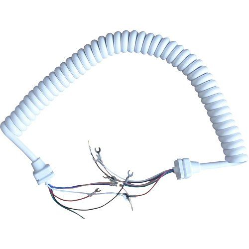 Knight Fire L40A 6-Way Coiled Door Loop, 0.25m Extends 1.75m, White
