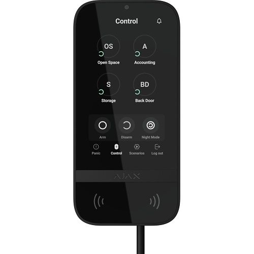Ajax Systems 143607.226.BL1 Ajax Superior Kptouchscreen Fibra Black, (Replaces 81719.226.BL1)