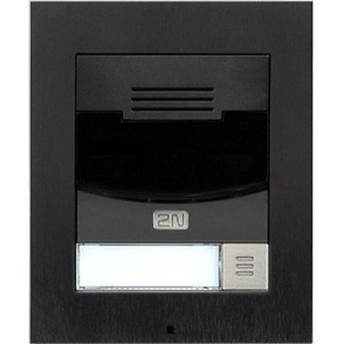 2N 9155301CBS IP Solo 1-Button Intercom Door Station Module with Camera, Surface Mount, Black