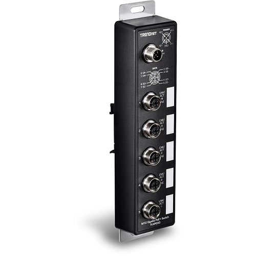 TRENDnet TI-XPG50 5-Port Industrial EN50155 M12 Gigabit PoE+ Railway Switch