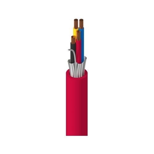 Belden 9579 0021000 16-4 Stranded Electronic Cable, BC, PVC Insulation, Overall Beldfoil Shield, PVC Outer Jacket, FPLR, 305m Reel, Red