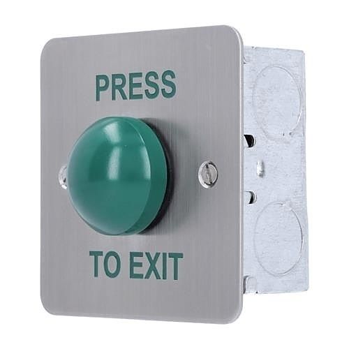 CDVI RTE-SFD Stainless Steel green Dome Exit Button, Flush Mount