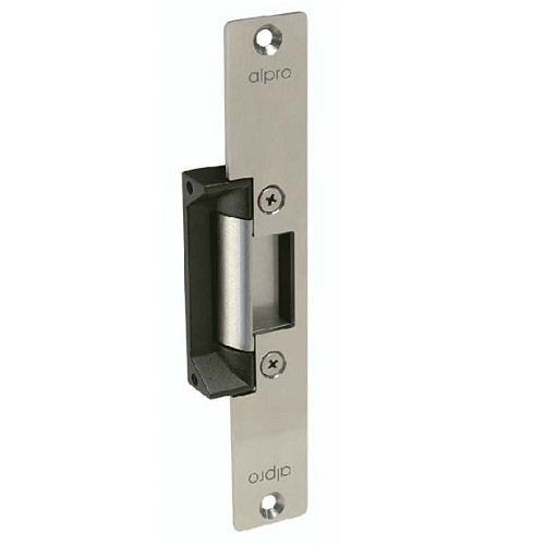Alpro AL111BS ANSI Electric Strike with Stainless-Steel Long Faceplace and Mounting Kit, 12-24VDC, Fail Safe/PTL