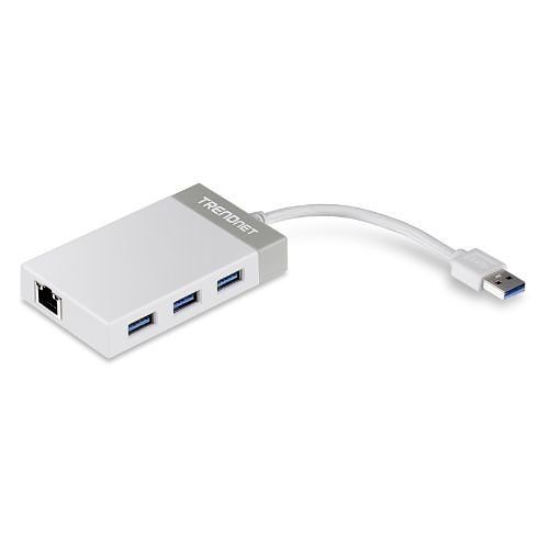 TRENDnet TU3-ETGH3 USB 3.0 to Gigabit Adapter with USB Hub
