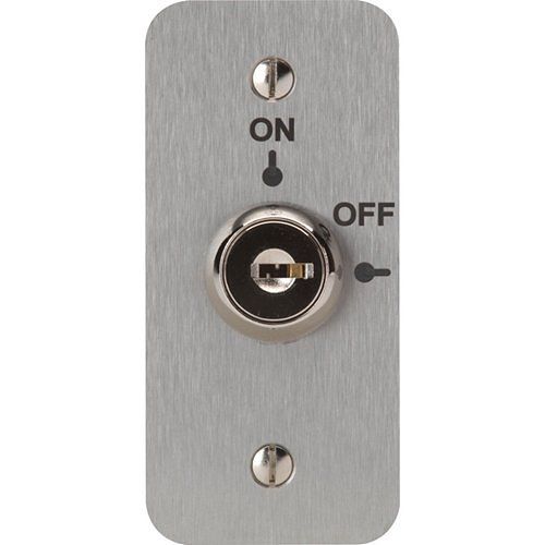 3E 3E0661-1NS Keyswitch, Maintained Contact, 2 Position, Narrow Style, SSS, Laser Etched ON-OFF