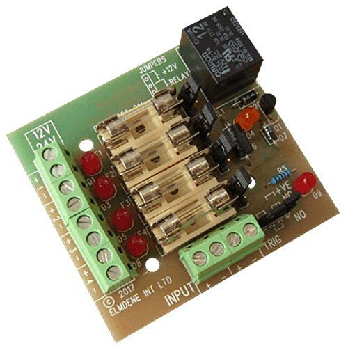 Elmdene FIREFOM-12-4 4-Way Power Supply Unit Interface Relay, 12V DC, (Replaces PSUIR-12)
