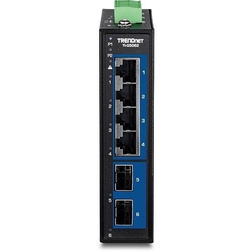 TRENDnet TI-G5062 6-Port Industrial 2.5G DIN-Rail Switch with 10G SFP+ Ports