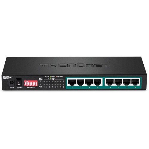 TRENDnet TPE-LG80 8-Port Gigabit Long Range PoE+ Switch, Signal Up to 200m. 65W