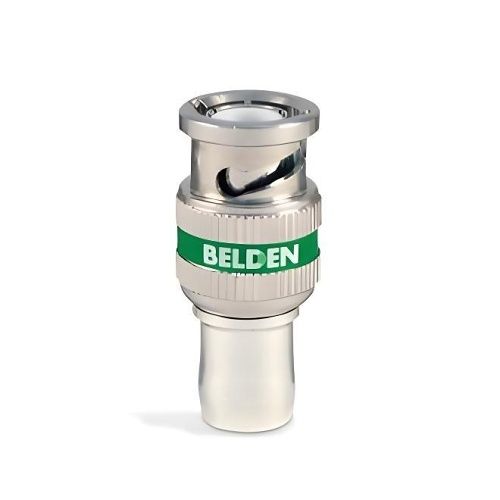 Belden 1694ABHD1 RG6 BNC Connector, 6 GHz, HD, 1-Piece, Green
