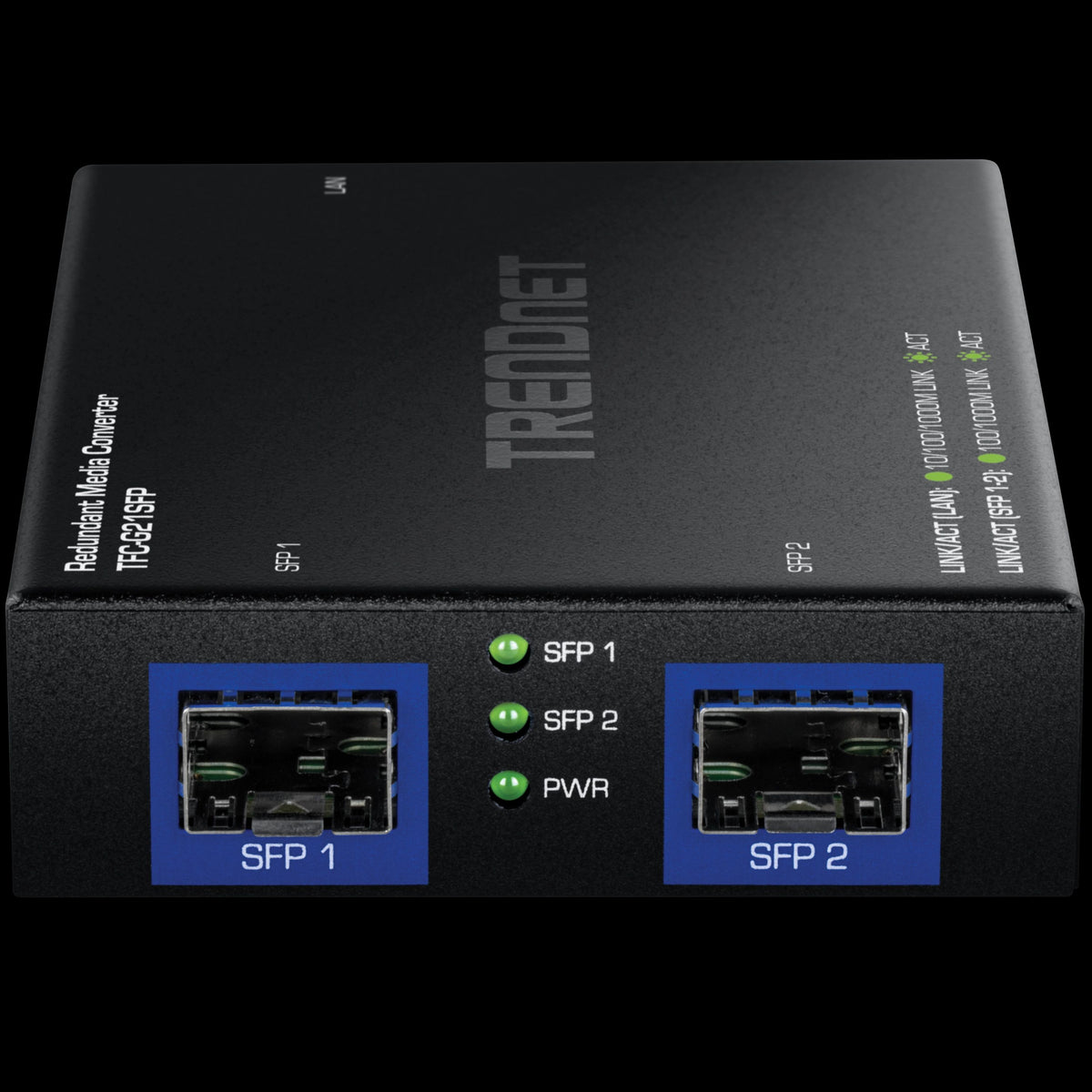 TRENDnet TFC-G21SFP 1000BASE-T to Dual SFP Fiber Media Converter with Redundant Mode