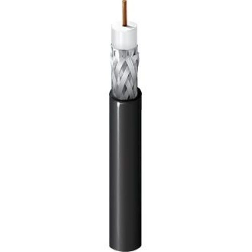 Belden 1505A.00305 SDI Cable Coaxial, RG-59, 20 AWG Solid BC, Foil + 95% TC Braid, PVC Jkt, CMR, 305m, Black