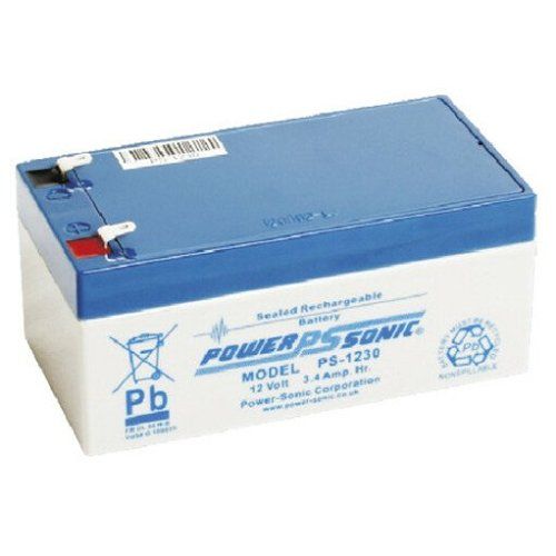 Power Sonic PS-1230VdS PS Series, 12V, 3.4Ah, Sealed Lead Acid Rechargeable Battery, 20-Hr Rate Capacity
