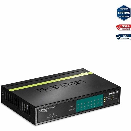 TRENDnet TPE-TG80G 8-Port Gigabit PoE+ Switch, 123W, (Replaces TPE-TG80G)