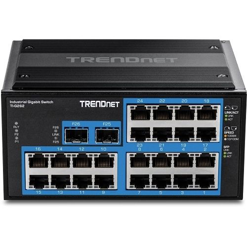 TRENDnet TI-G262 26-Port Hardened Industrial Gigabit DIN-Rail Switch