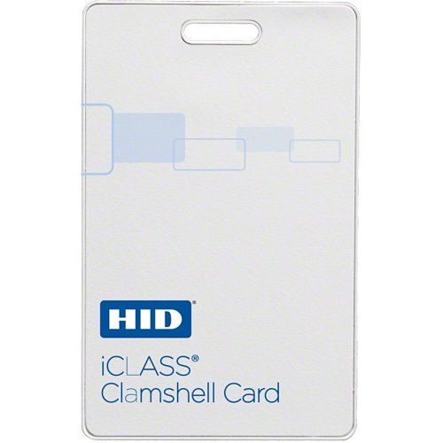 HID 2080PGSMV iCLASS 2K/2 Clamshell Smart Card, Programmed, Glossy Front, Logo Back, No iCLASS Numbers, Vertical Slot Punch