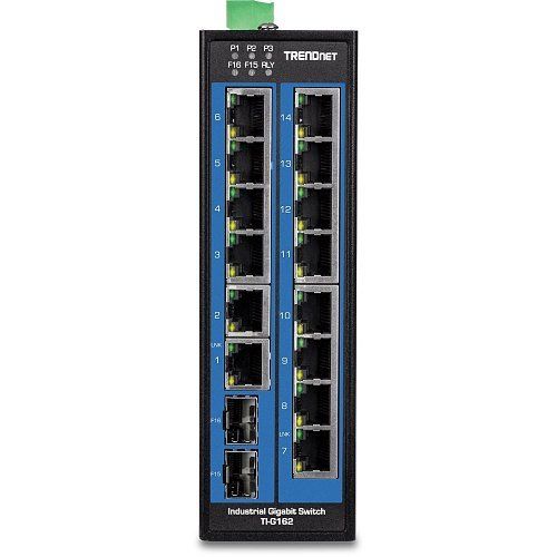TRENDnet TI-G162 16-Port Industrial Gigabit DIN-Rail Switch