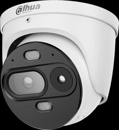 Dahua DHI-TPC-DF1241-LB3F4-DW-S8-V1 Eureka Series 4MP Hybrid Thermal Mini Turret IP Camera, 3.5mm Thermal Lens, 4mm Visible Fixed Lens