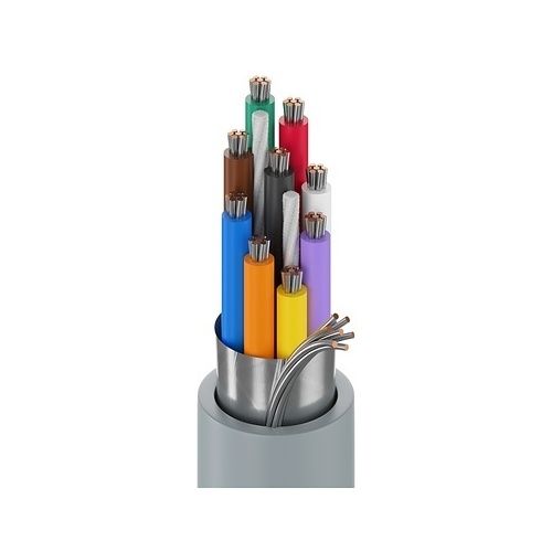 Belden 9539.01305 24-9 Computer EIA RS-232 Stranded Cable, TC, Semi-Rigid PVC Insulation, Overall Beldfoil Shield, PVC Jacket, 305m Reel, Chrome