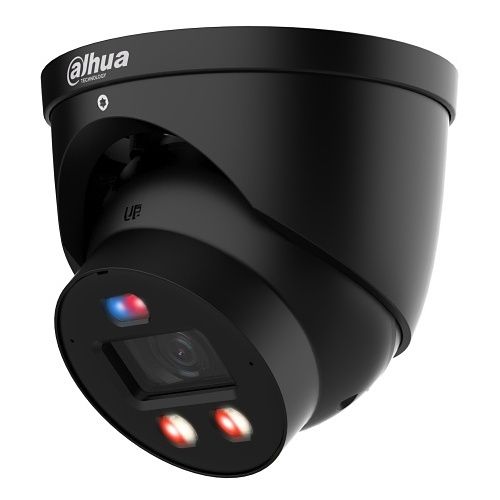 Dahua DH-IPC-HDW3649HP-AS-PV-0280B-PRO-BL WizColour Series 6MP Smart Dual Light Active Deterrence Eyeball TIOC Pro IP Camera, 2.8mm Fixed-focal Lens, Black