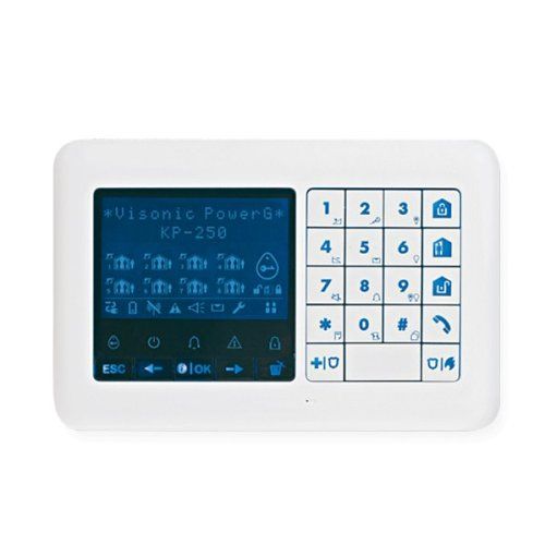 JCI PowerG KP-250 PG2 PowerG Wireless Two-Way LCD Keypad for PowerMaster Panels