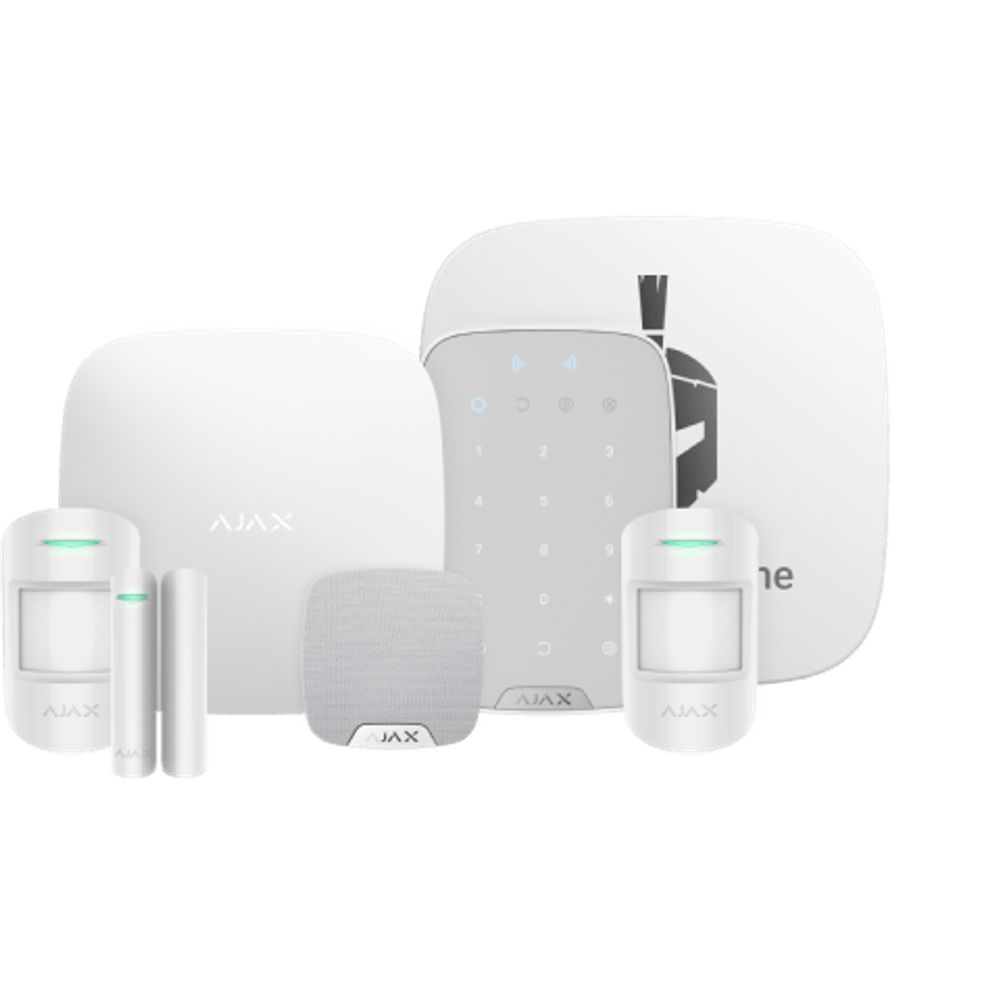 Ajax 35657.117.WH1.V2 Kit 4 Wireless Baseline with Hub2 4G, White