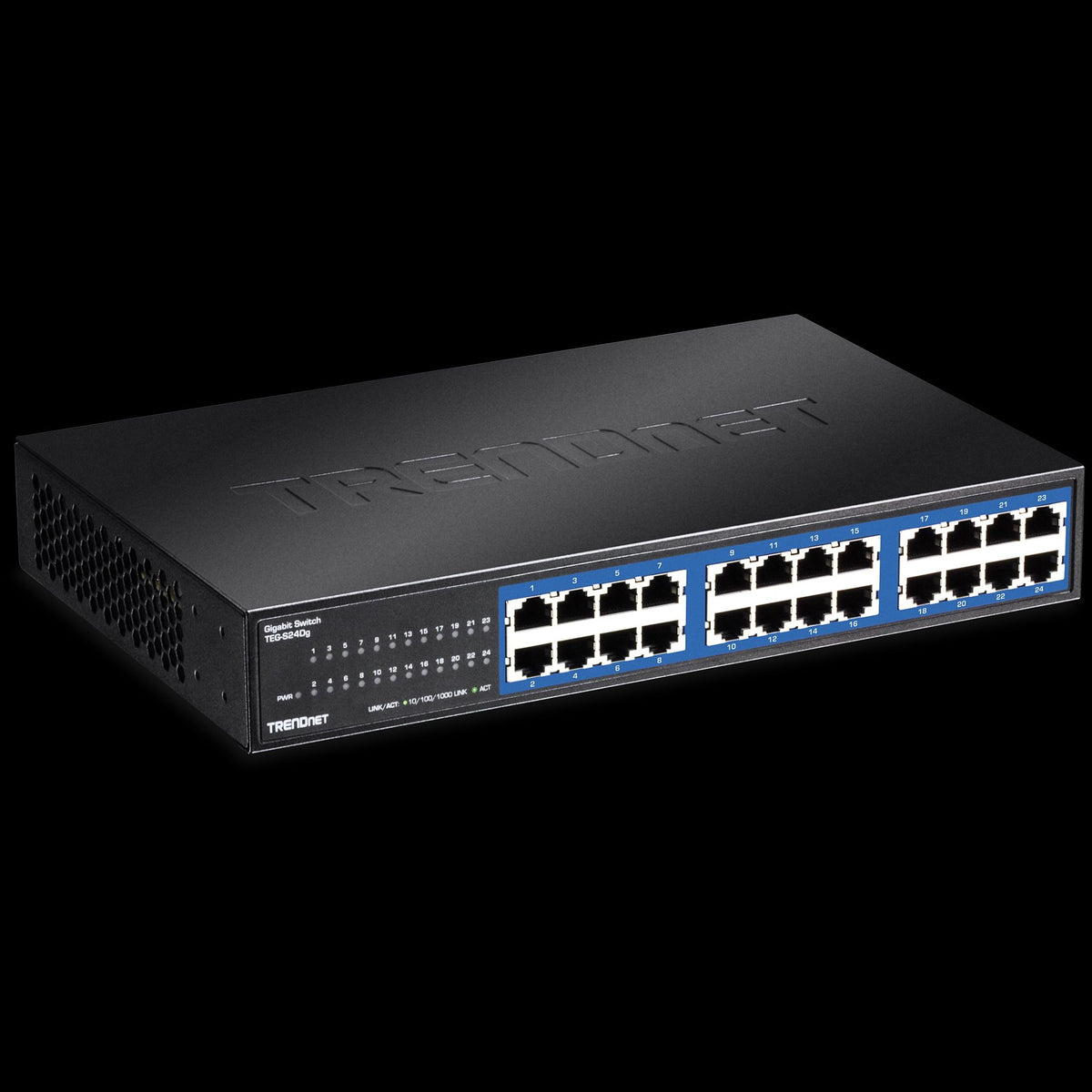 TRENDnet TEG-S24DG 24‑Port Gigabit GREENnet Unmanaged Switch Metal Desktop Design, 48Gbps Switching Capacity, (Replaces TEG-S16G, TEG-S24G)