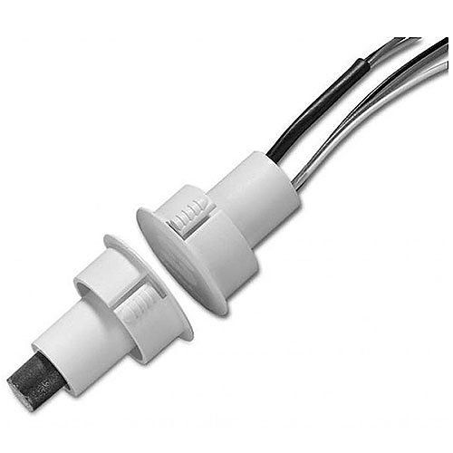 Aritech 1078-N Recessed Steel Door Magnetic Contact with Wire Leads, 1" Diameter, 1/2" Gap Size, Closed Loop, White