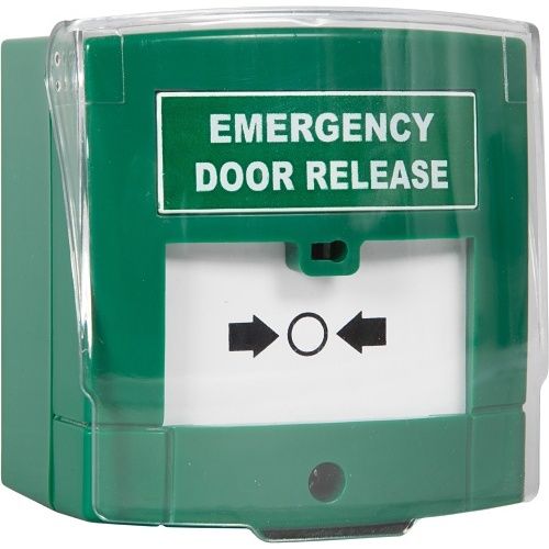 RGL EDR-1N EDR Series, Emergency Single Pole Call Point Door Release Device with Reset Key N, Surface Mount, Green