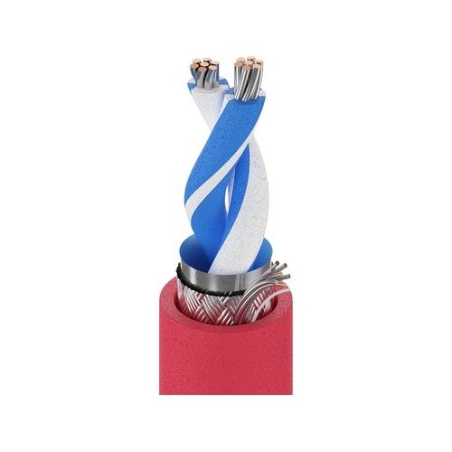 Belden 89841 0021000 24/1 Stranded Shielded TC RS-485 Cable, FEP Insulation and Jacket, CMP, 305m, Red