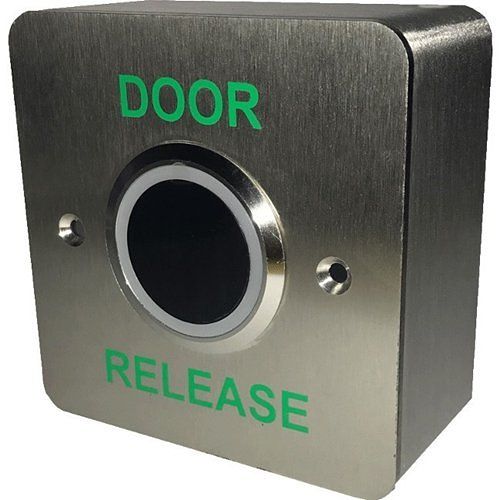 3E 3E0689-1DR Infraded Illuminated No-Touch Exit Button, Single Gang, SSS, Laser-Etched Door Release