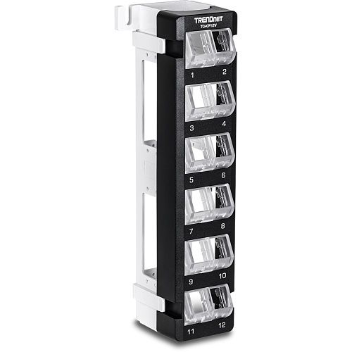 TRENDnet TC-KP12V 12-Port Blank Angled Wall Mount Keystone Patch Panel
