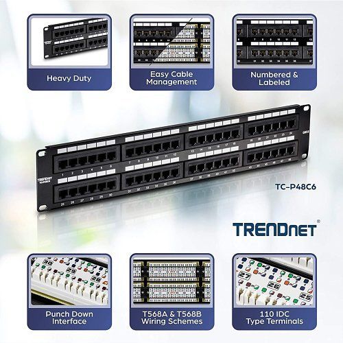 TRENDnet TC-P48C6 48-port Cat6 Unshielded Patch Panel
