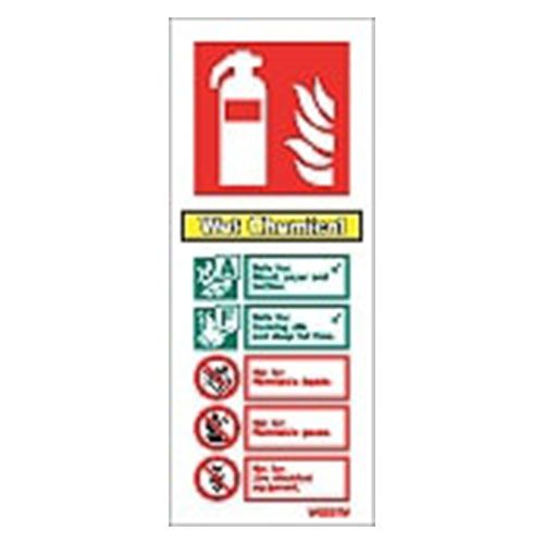 Firechief Sign WET CHEMICAL White (W6267M)
