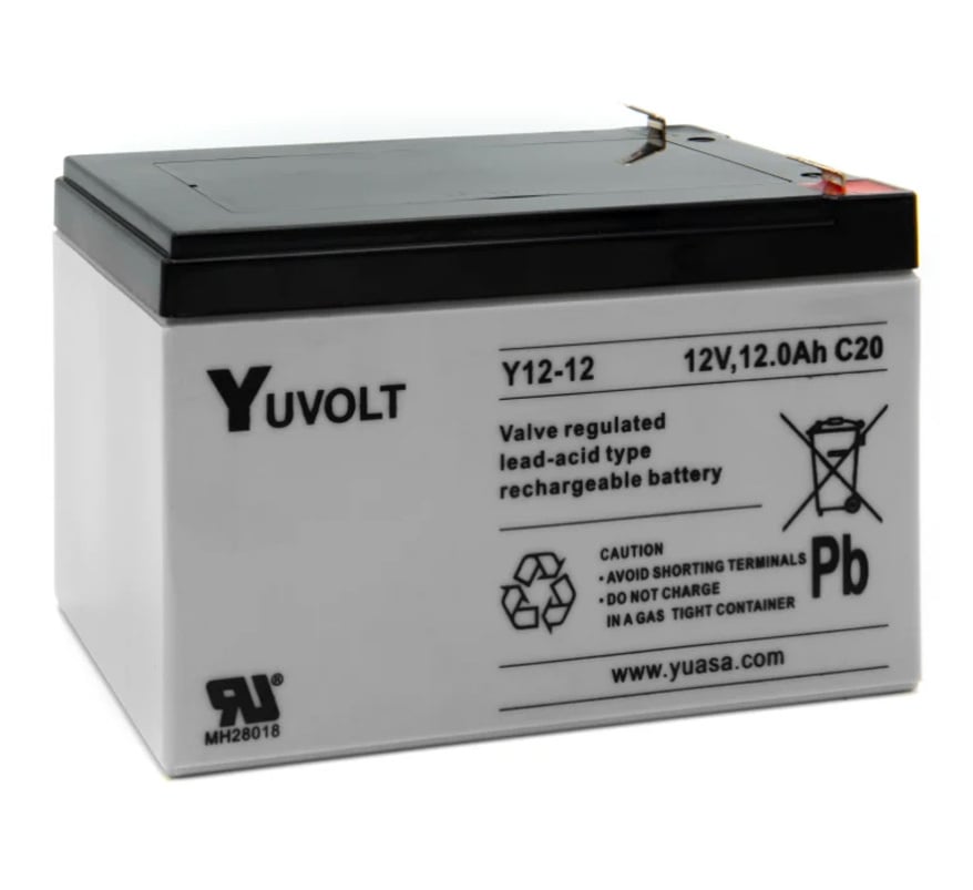 Yuasa Yuvolt 12v 12Ah Sealed Lead Acid Battery (Y12-12) - JEM Systems UK