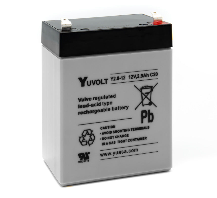 Yuasa Yuvolt 12v 2.9Ah Sealed Lead Acid Battery (Y2.9-12) - JEM Systems UK