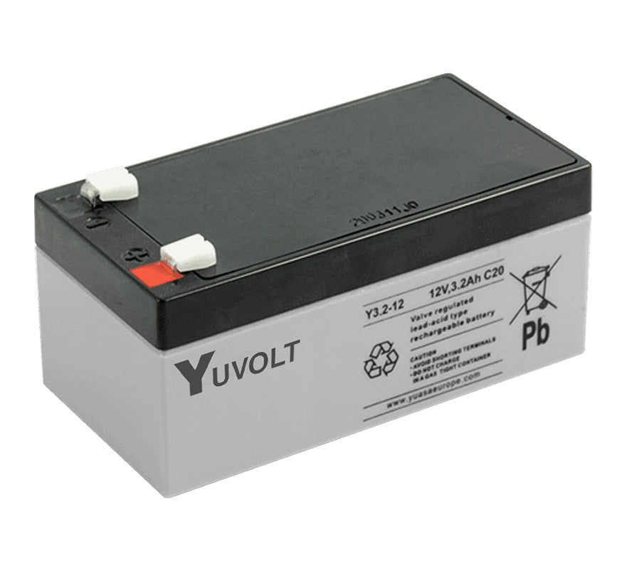 Yuasa Yuvolt 12v 3.2Ah Sealed Lead Acid Battery (Y3.2-12) - JEM Systems UK