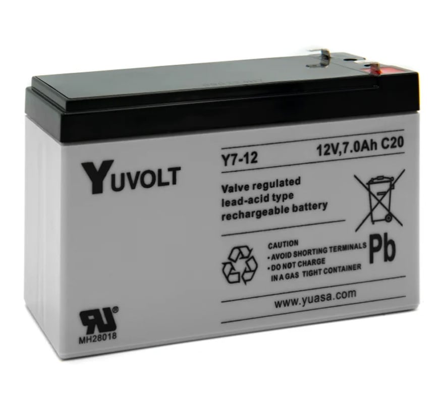 Yuasa Yuvolt 12v 7Ah Sealed Lead Acid Battery (Y7-12) - JEM Systems UK