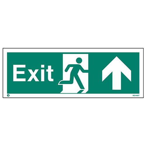 Firechief Sign EXIT UP White (W446T)