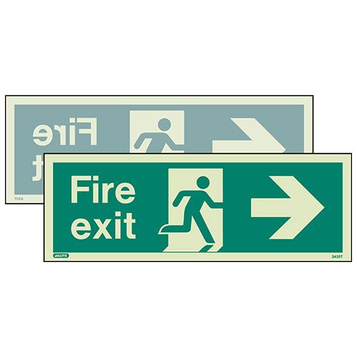 Firechief Sign FIRE EXIT LEFT/RIGHT Photolum (430DSK/R)