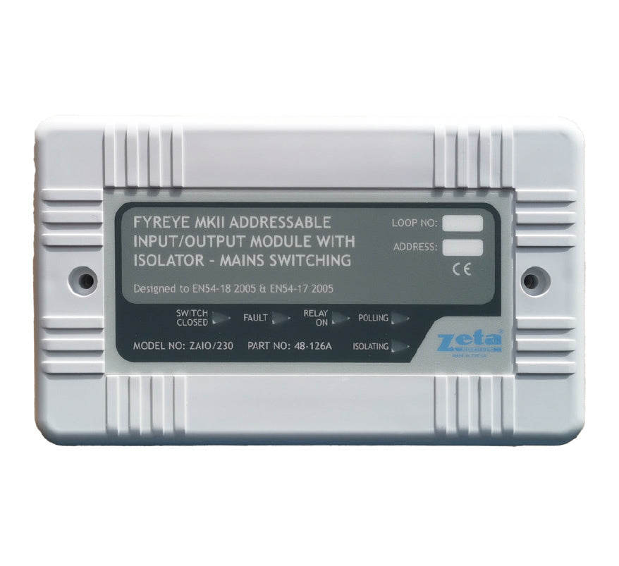 Zeta Fyreye MKII Addressable Input/Output Module with Isolator (Mains Voltage Rated) (ZAIO/230) - JEM Systems UK