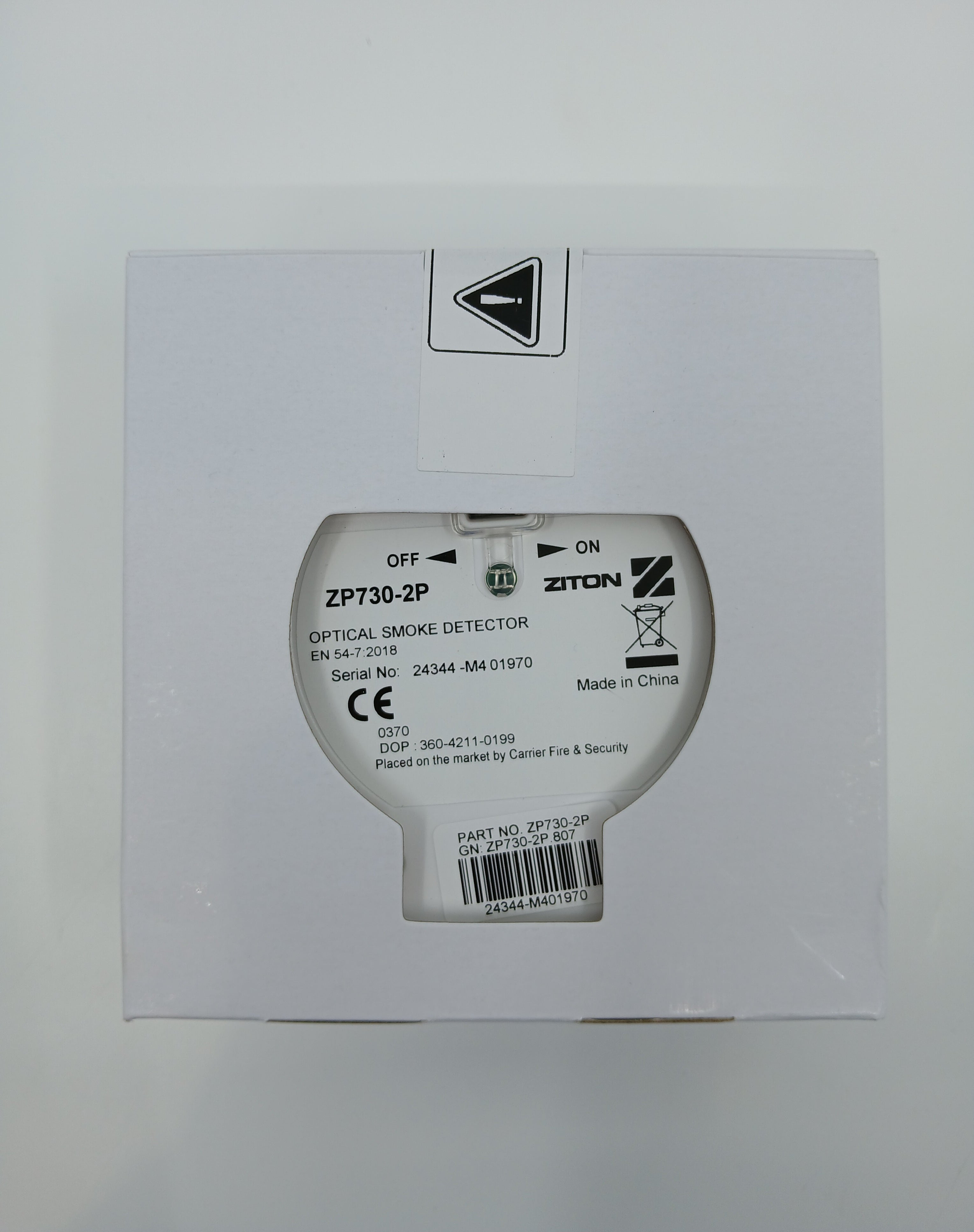 Ziton ZP730-2P Optical Smoke Sensor - Polar White