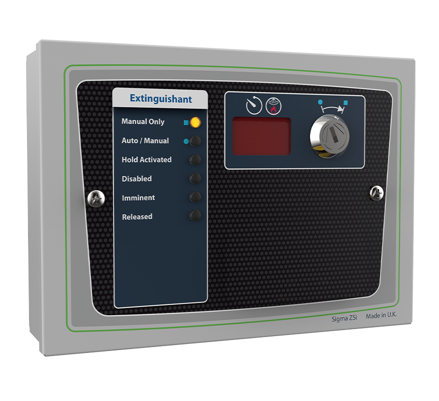 Kentec Sigma ZSi - 6 LED Extinguishant Status Unit c/w Mode Select Keyswitch (K921100M8) - JEM Systems UK